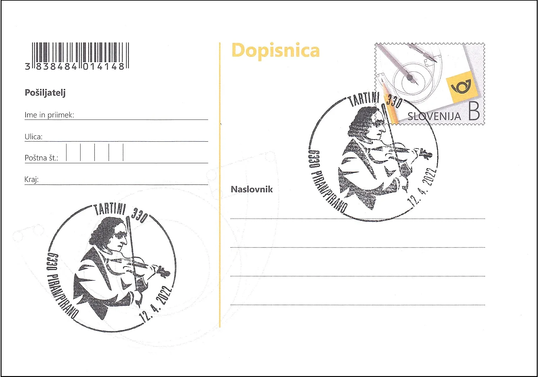 330. OBLETNICA ROJSTVA GIUSEPPEJA TARTINIJA